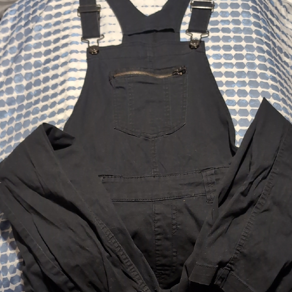 Triple Five Soul Black Denim Overalls
